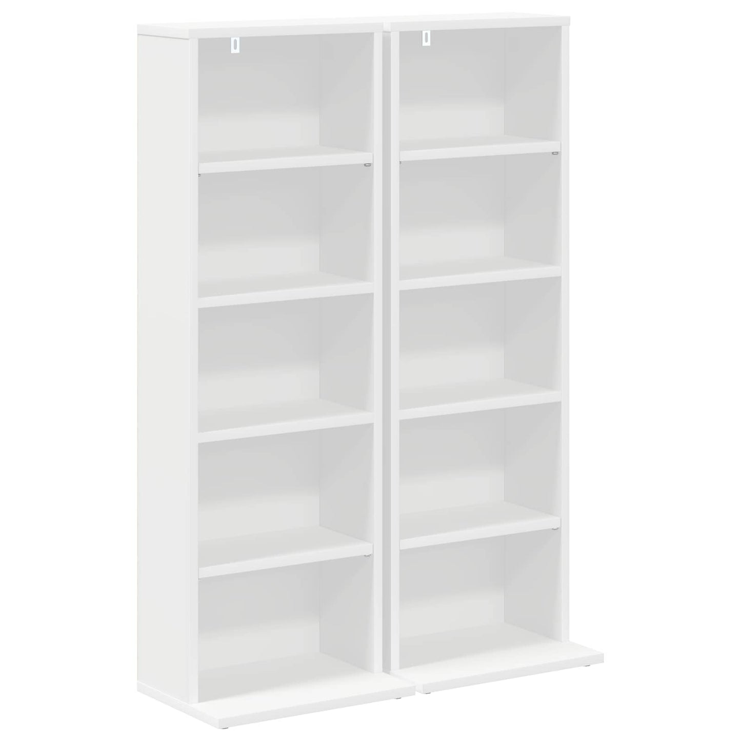 vidaXL CD Cabinet 2 pcs White 33 x 23.5 x 97.5 cm Engineered Wood