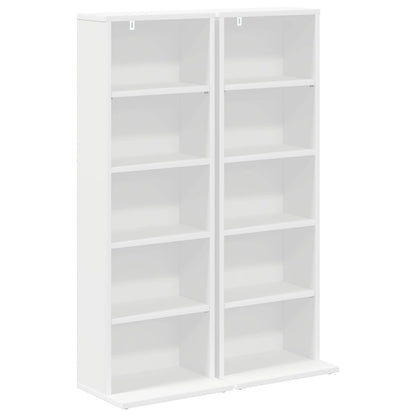 vidaXL CD Cabinet 2 pcs White 33 x 23.5 x 97.5 cm Engineered Wood