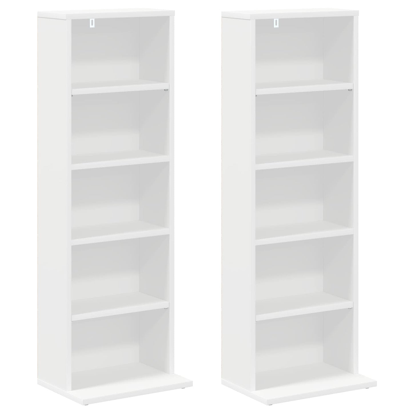 vidaXL CD Cabinet 2 pcs White 33 x 23.5 x 97.5 cm Engineered Wood