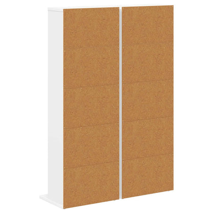vidaXL CD Cabinet 2 pcs White 33 x 23.5 x 97.5 cm Engineered Wood