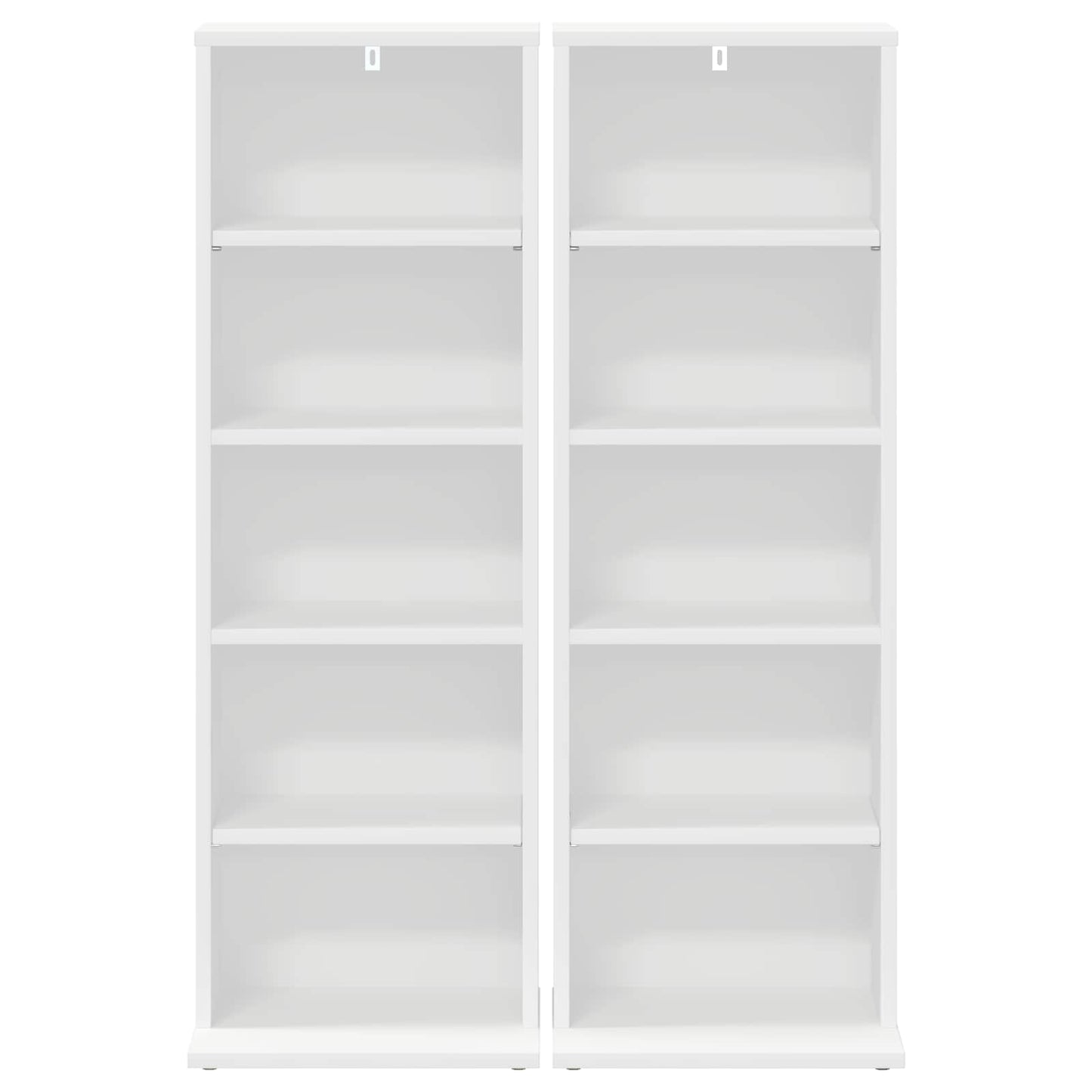 vidaXL CD Cabinet 2 pcs White 33 x 23.5 x 97.5 cm Engineered Wood