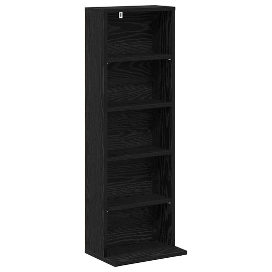 vidaXL CD Cabinet Black Oak 33 x 23.5 x 97.5 cm Engineered Wood