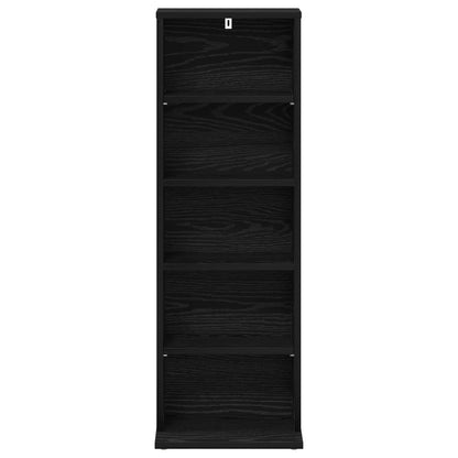 vidaXL CD Cabinet Black Oak 33 x 23.5 x 97.5 cm Engineered Wood
