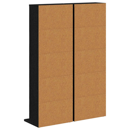 vidaXL CD Cabinet 2 pcs Black Oak 33 x 23.5 x 97.5 cm Engineered Wood