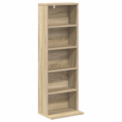 vidaXL CD Cabinet Sonoma Oak 33 x 23.5 x 97.5 cm Engineered Wood