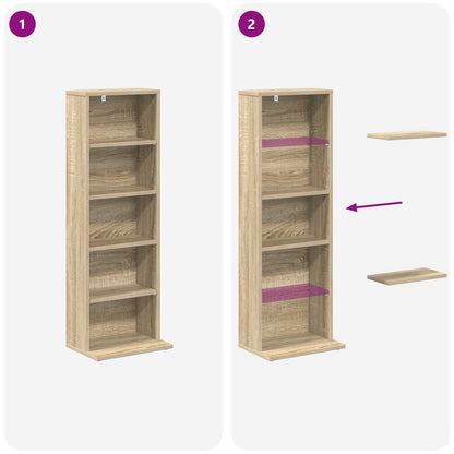 vidaXL CD Cabinet Sonoma Oak 33 x 23.5 x 97.5 cm Engineered Wood