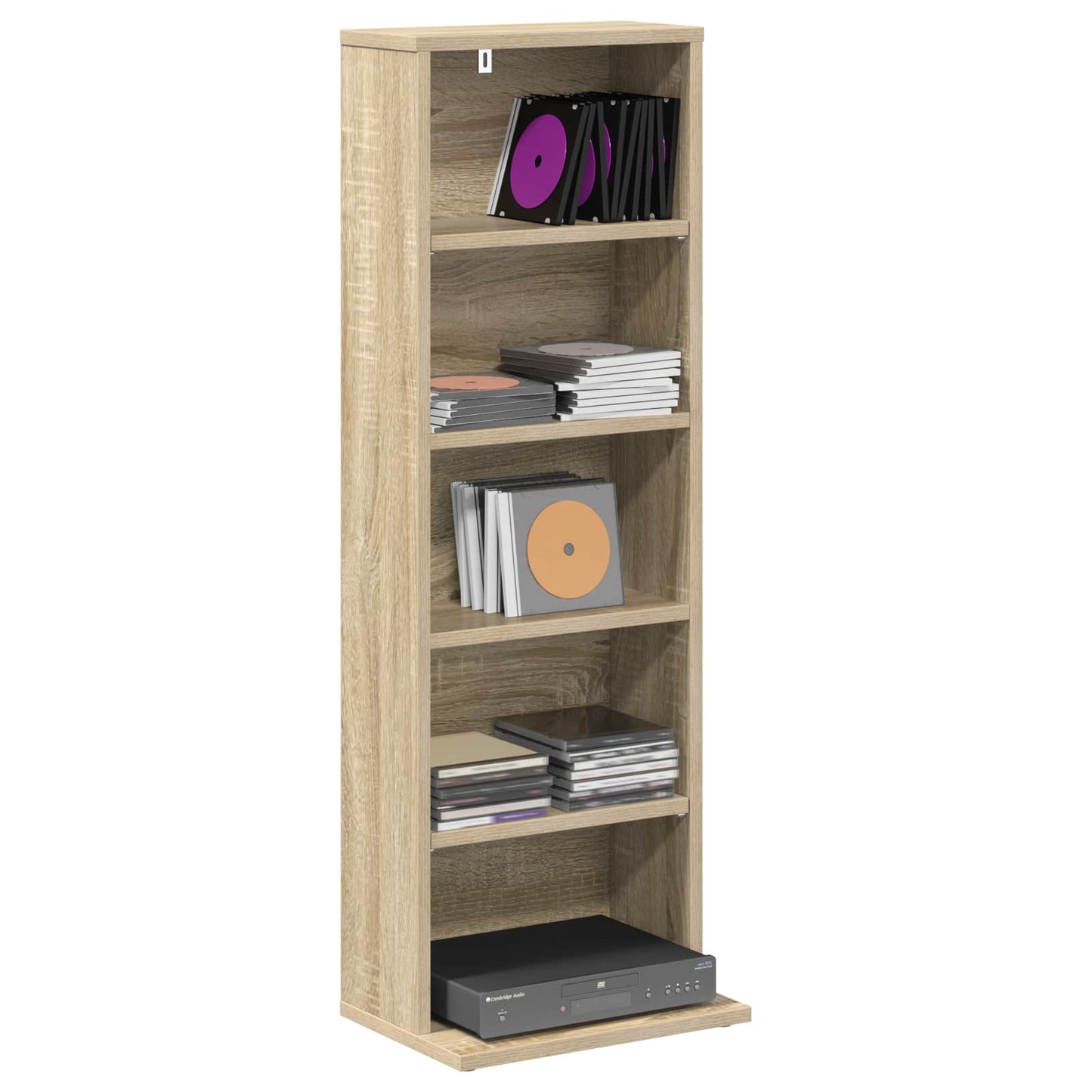 vidaXL CD Cabinet Sonoma Oak 33 x 23.5 x 97.5 cm Engineered Wood
