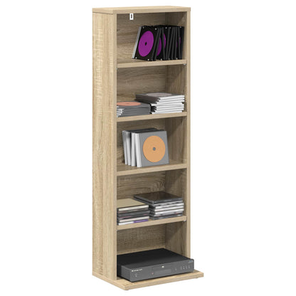 vidaXL CD Cabinet Sonoma Oak 33 x 23.5 x 97.5 cm Engineered Wood