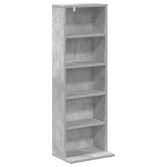 vidaXL CD Cabinet Concrete Grey 33 x 23.5 x 97.5 cm Engineered Wood