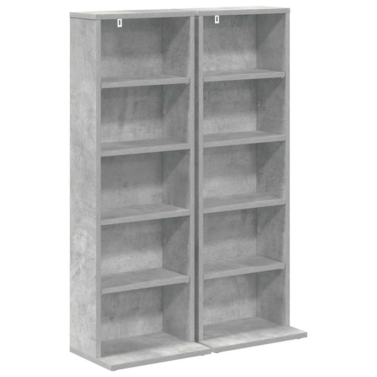vidaXL CD Cabinet 2 pcs Concrete Grey 33 x 23.5 x 97.5 cm