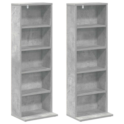 vidaXL CD Cabinet 2 pcs Concrete Grey 33 x 23.5 x 97.5 cm