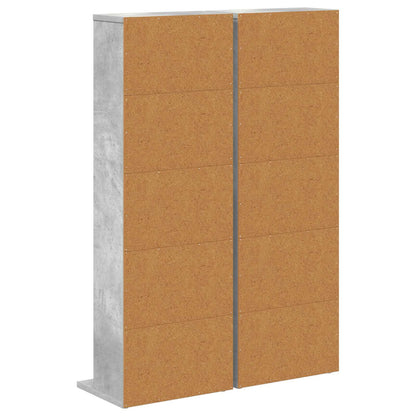 vidaXL CD Cabinet 2 pcs Concrete Grey 33 x 23.5 x 97.5 cm