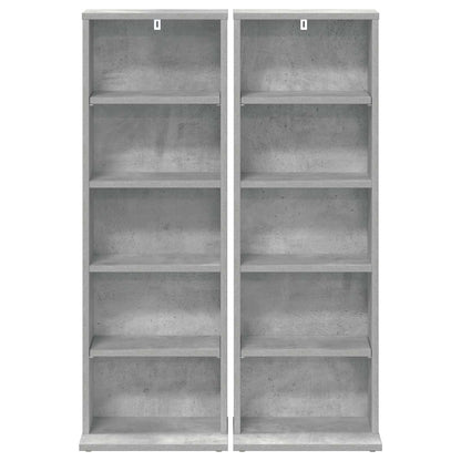 vidaXL CD Cabinet 2 pcs Concrete Grey 33 x 23.5 x 97.5 cm