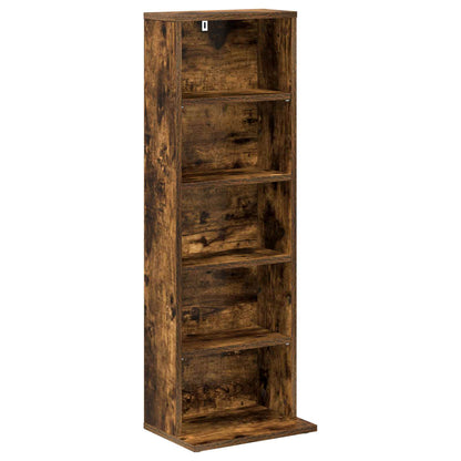 vidaXL CD Cabinet Smoked Oak 33 x 23.5 x 97.5 cm Engineered Wood