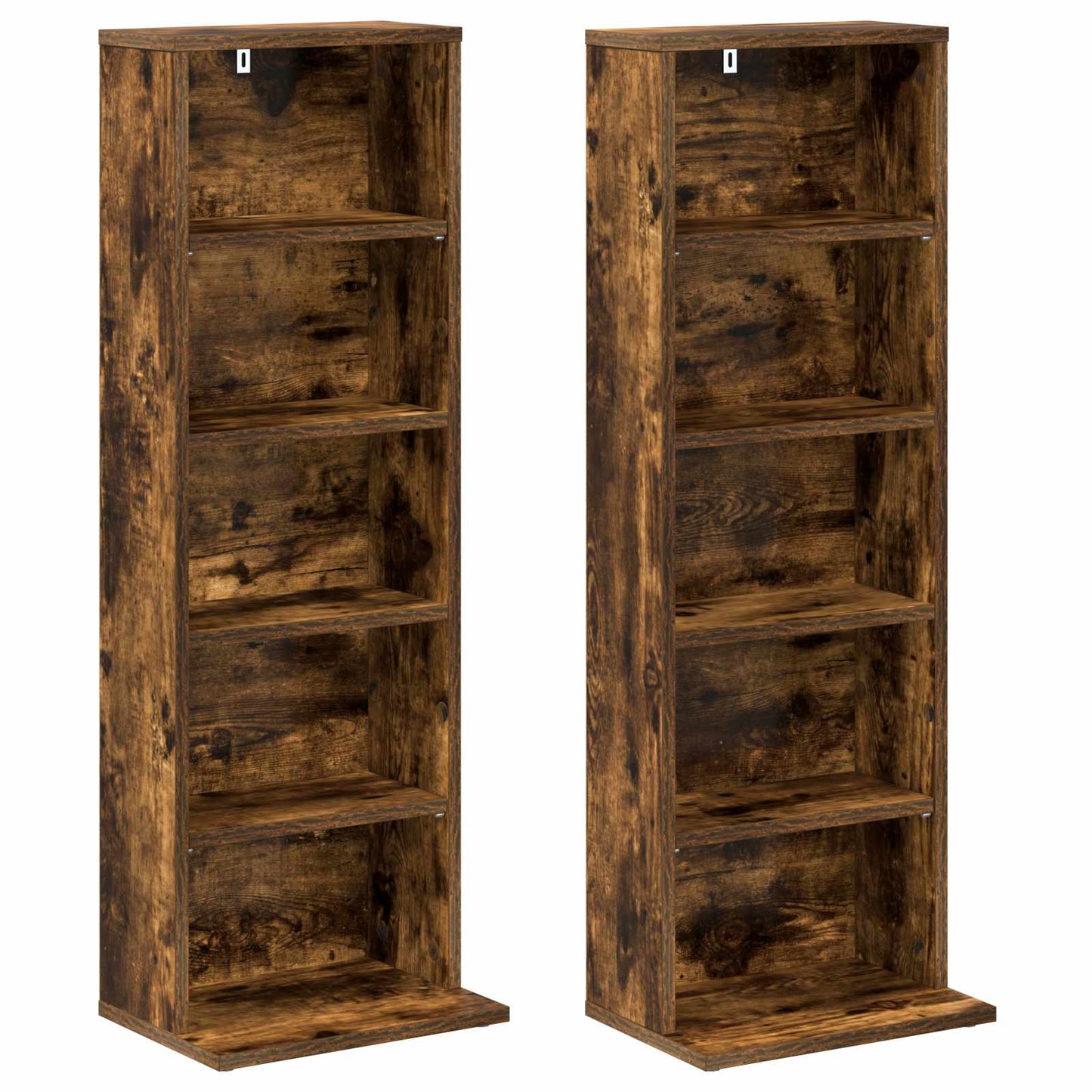 vidaXL CD Cabinet 2 pcs Smoked Oak 33 x 23.5 x 97.5 cm Engineered Wood