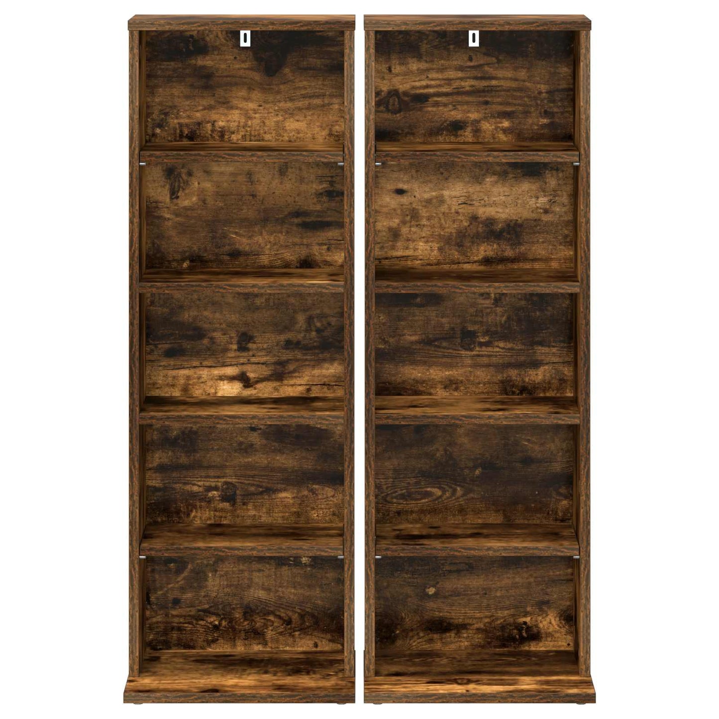 vidaXL CD Cabinet 2 pcs Smoked Oak 33 x 23.5 x 97.5 cm Engineered Wood