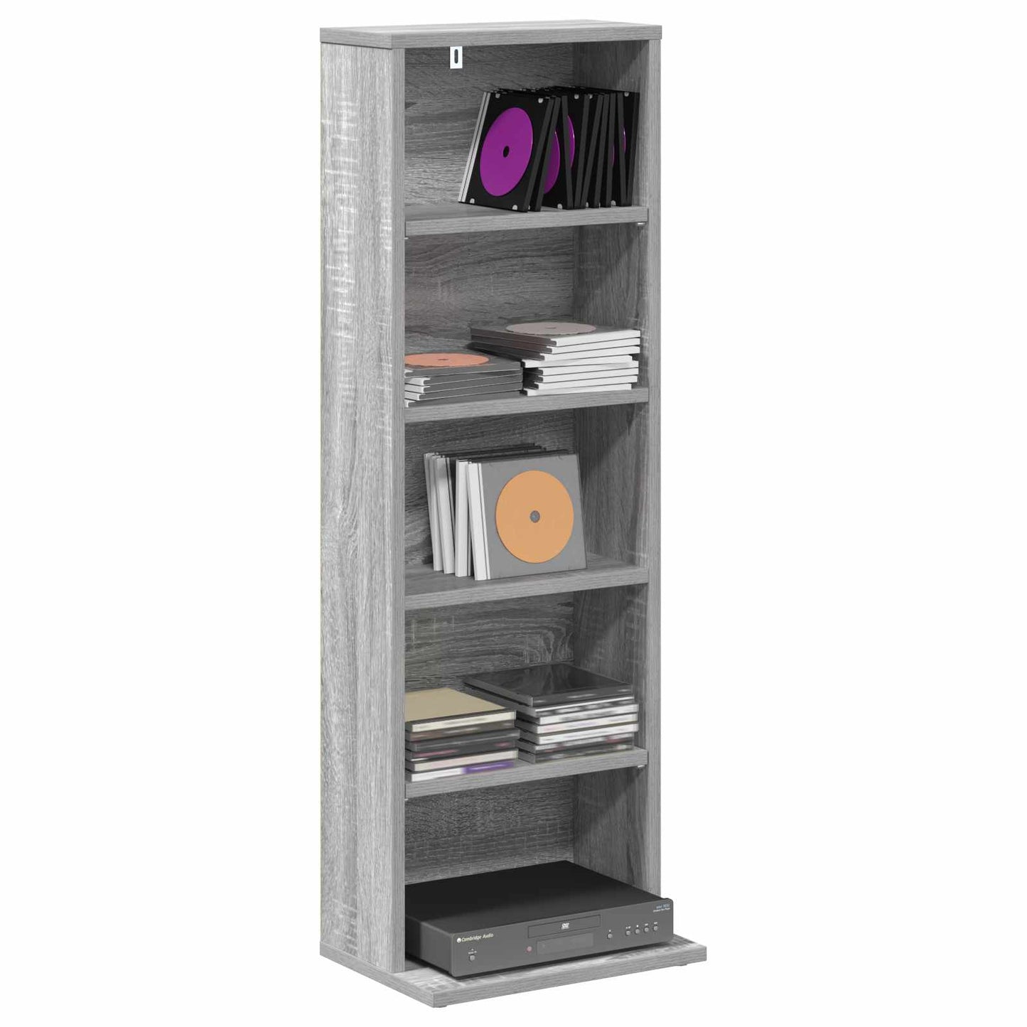 vidaXL CD Cabinet Grey Sonoma 33 x 23.5 x 97.5 cm Engineered Wood