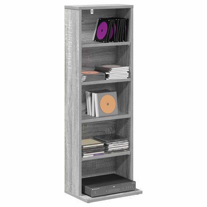 vidaXL CD Cabinet Grey Sonoma 33 x 23.5 x 97.5 cm Engineered Wood