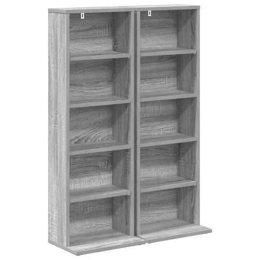 vidaXL CD Cabinet 2 pcs Grey Sonoma 33 x 23.5 x 97.5 cm