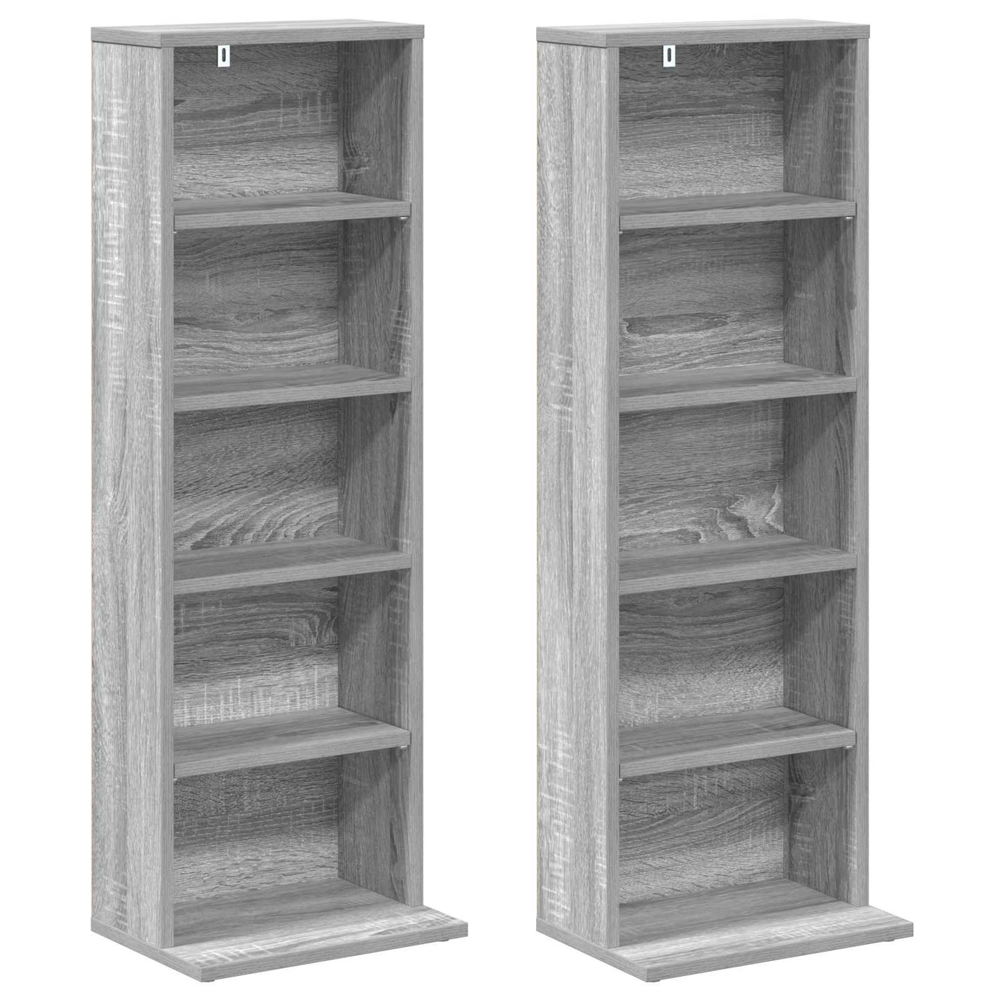vidaXL CD Cabinet 2 pcs Grey Sonoma 33 x 23.5 x 97.5 cm