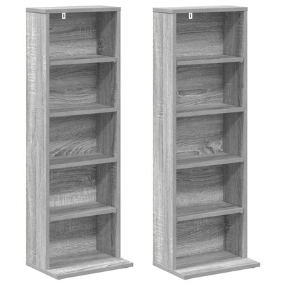 vidaXL CD Cabinet 2 pcs Grey Sonoma 33 x 23.5 x 97.5 cm