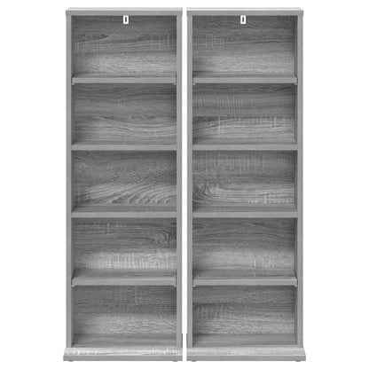 vidaXL CD Cabinet 2 pcs Grey Sonoma 33 x 23.5 x 97.5 cm