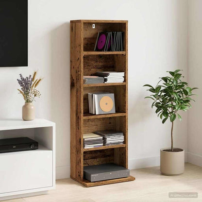vidaXL CD Cabinet Old Wood 33 x 23.5 x 97.5 cm Engineered Wood