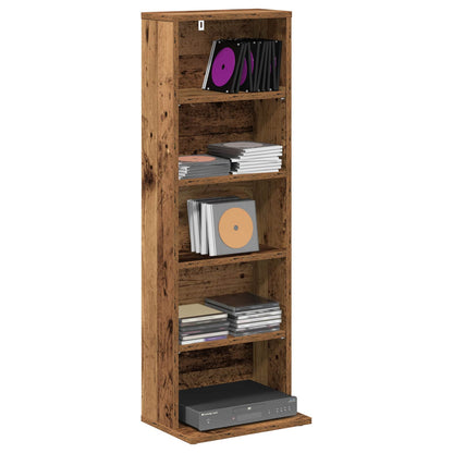 vidaXL CD Cabinet Old Wood 33 x 23.5 x 97.5 cm Engineered Wood