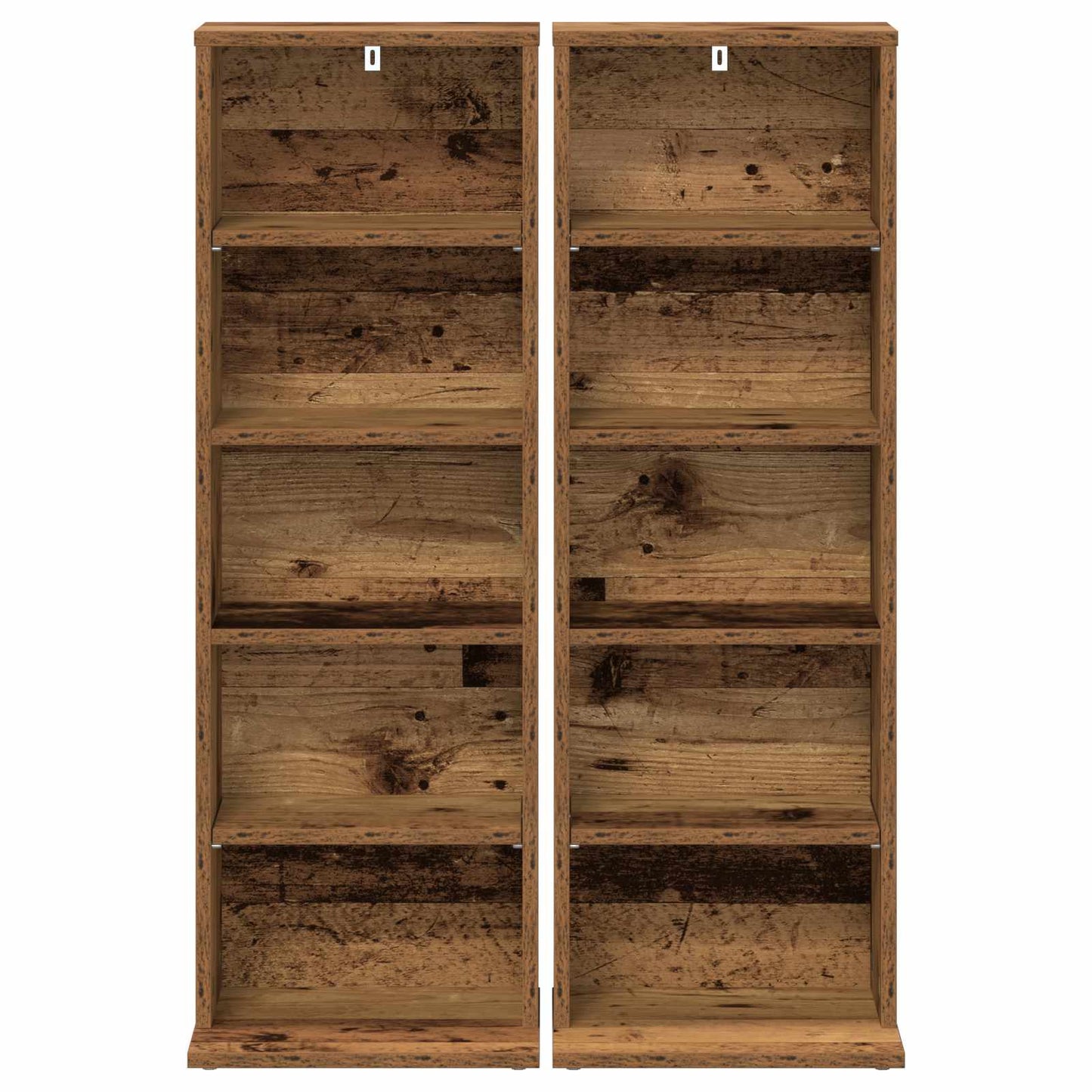 vidaXL CD Cabinet 2 pcs Old Wood 33 x 23.5 x 97.5 cm Engineered Wood