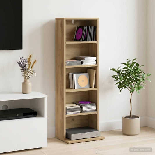 vidaXL CD Cabinet Artisan Oak 33 x 23.5 x 97.5 cm Engineered Wood
