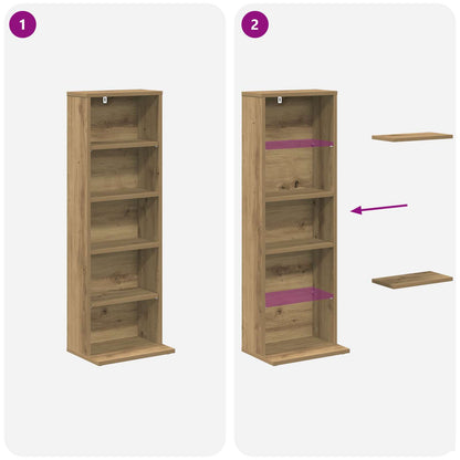vidaXL CD Cabinet Artisan Oak 33 x 23.5 x 97.5 cm Engineered Wood
