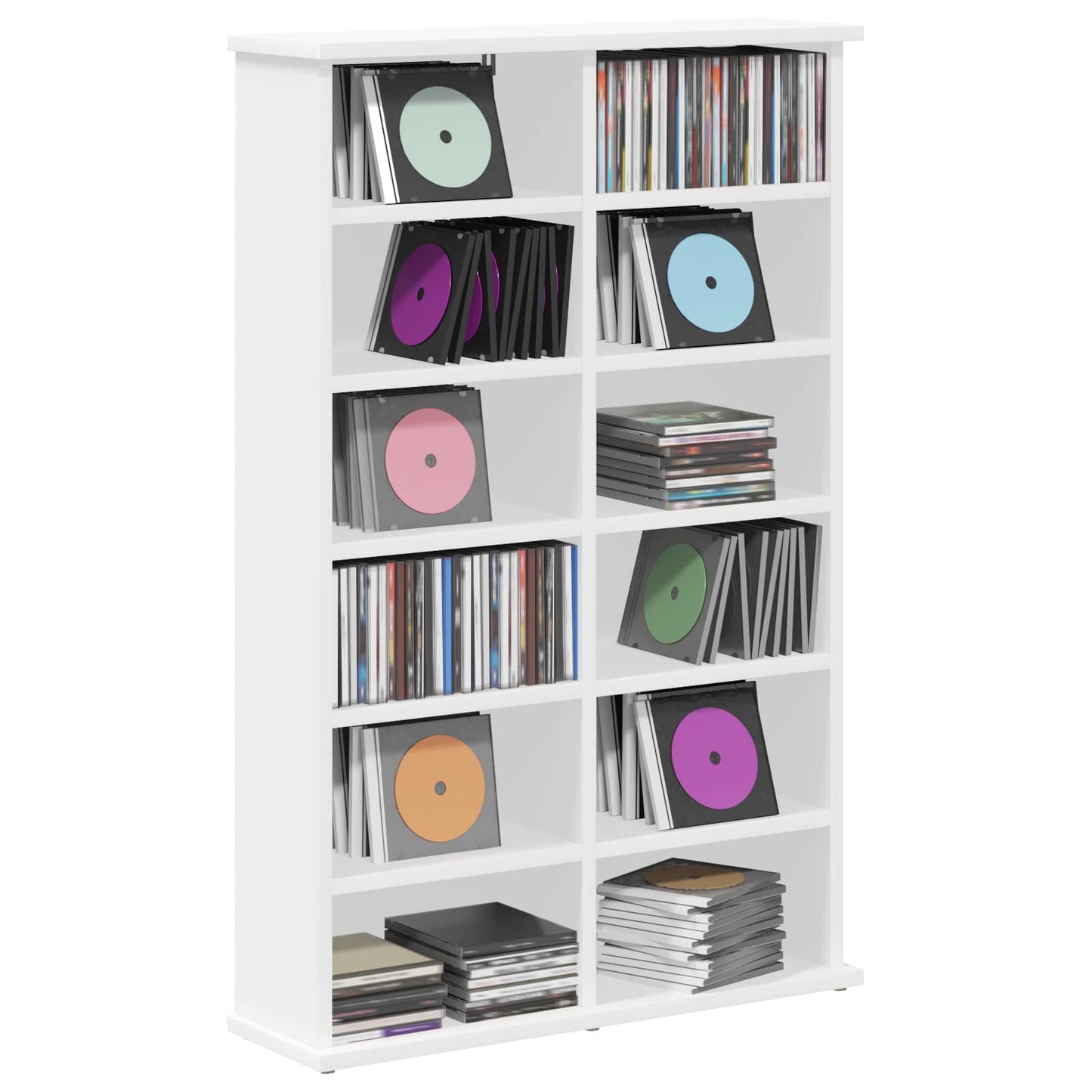 vidaXL CD Cabinet White 60 x 17 x 92 cm Engineered Wood
