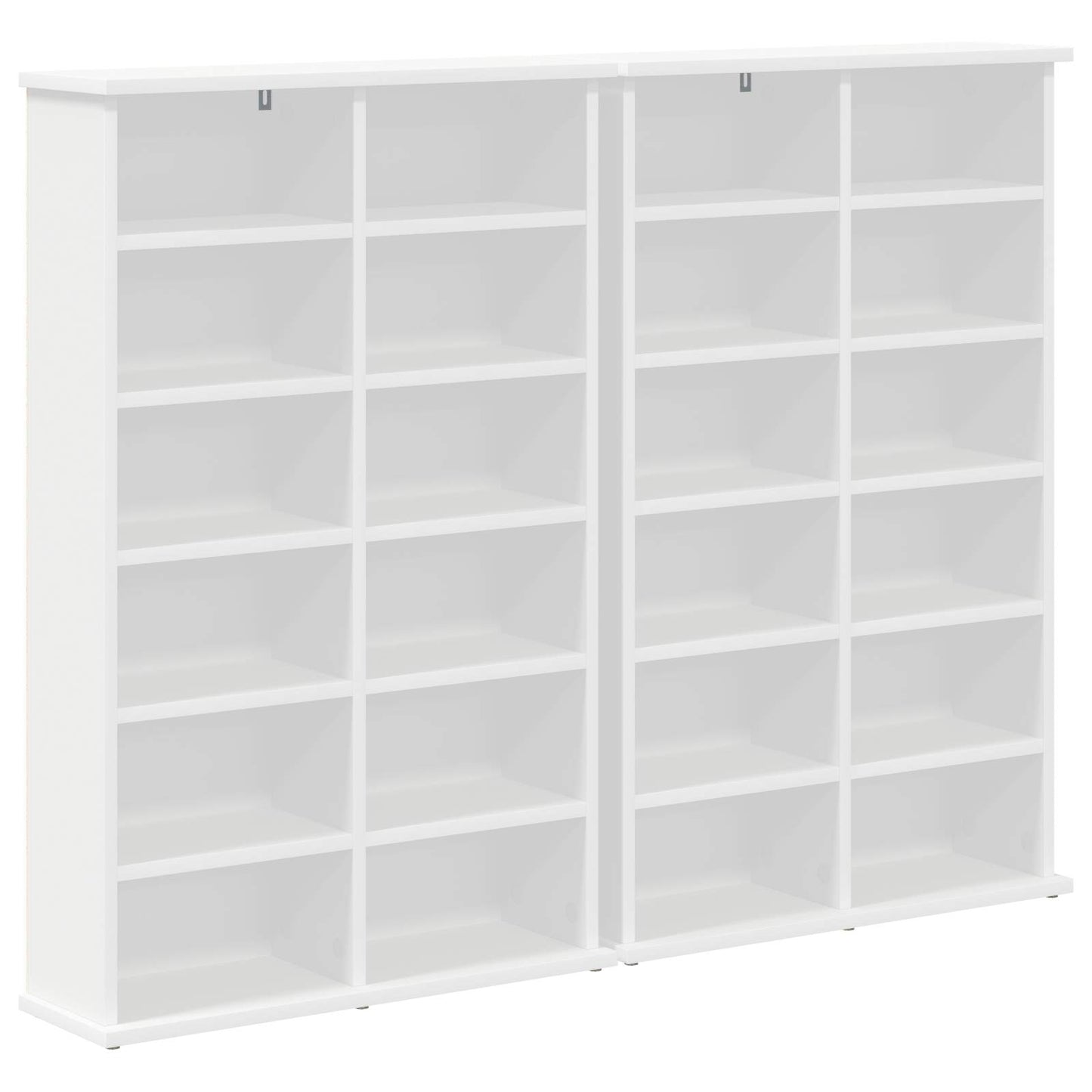 vidaXL CD Cabinet 2 pcs White 60 x 17 x 92 cm Engineered Wood