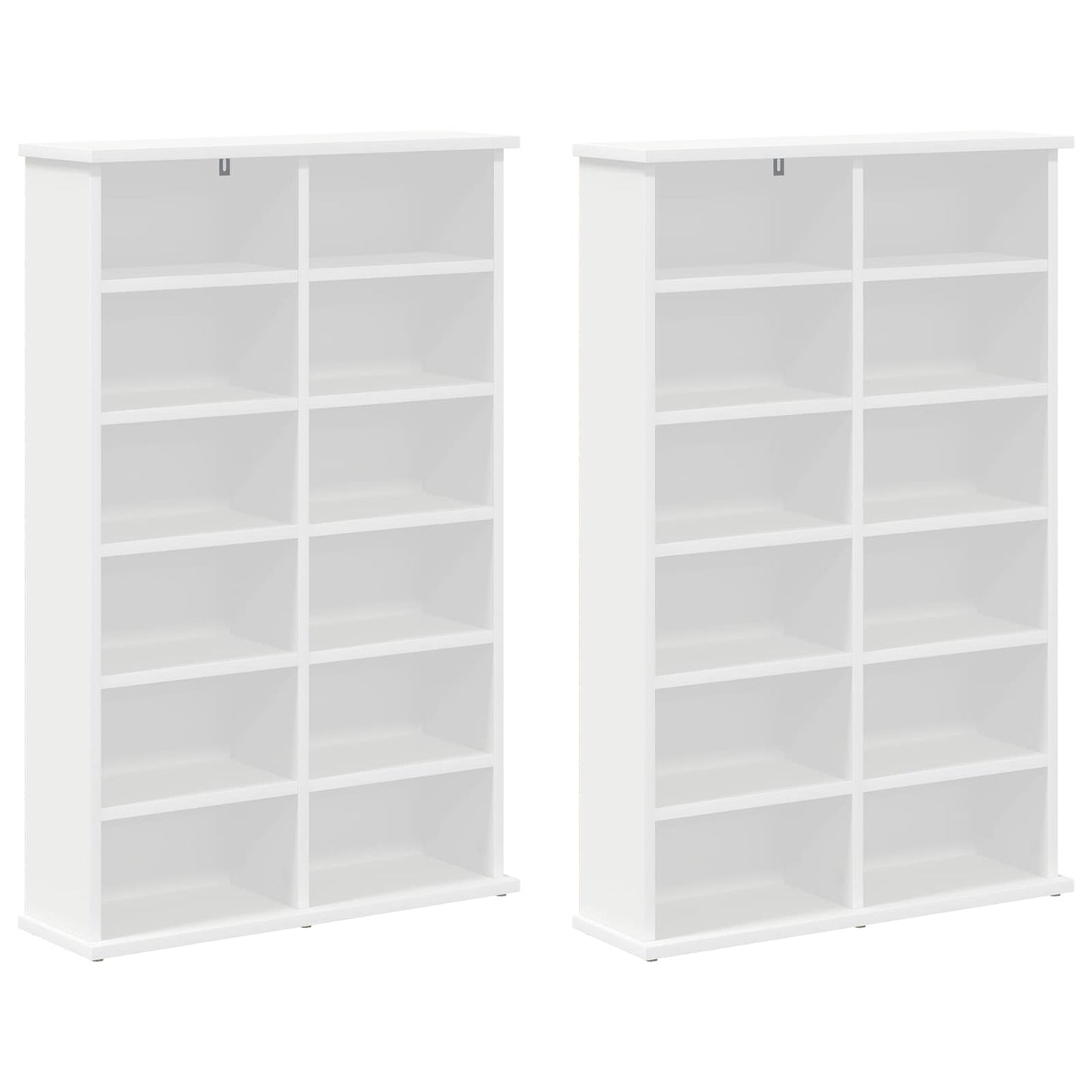 vidaXL CD Cabinet 2 pcs White 60 x 17 x 92 cm Engineered Wood