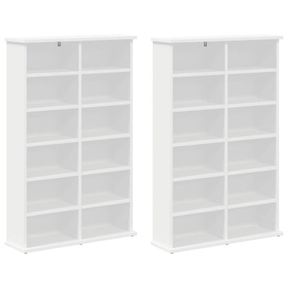 vidaXL CD Cabinet 2 pcs White 60 x 17 x 92 cm Engineered Wood