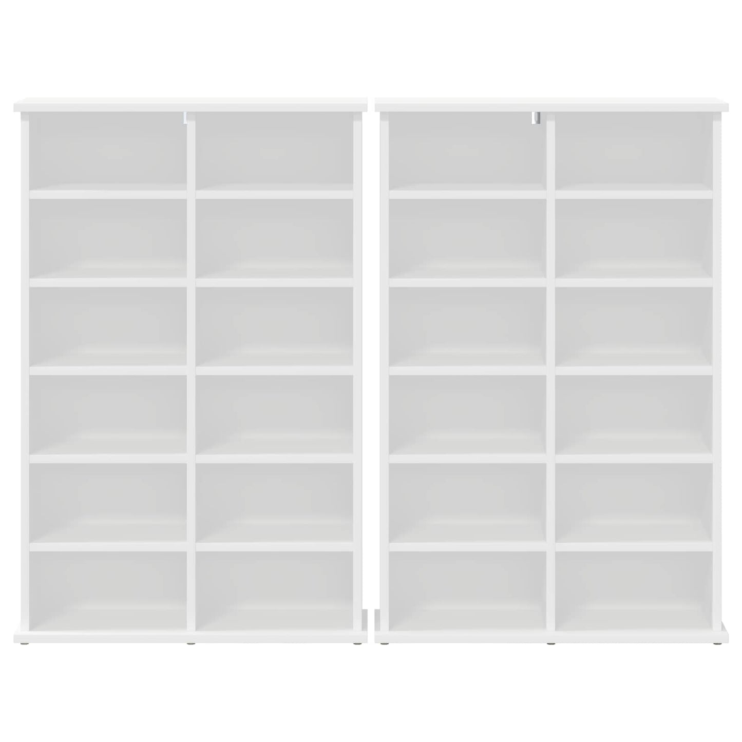 vidaXL CD Cabinet 2 pcs White 60 x 17 x 92 cm Engineered Wood