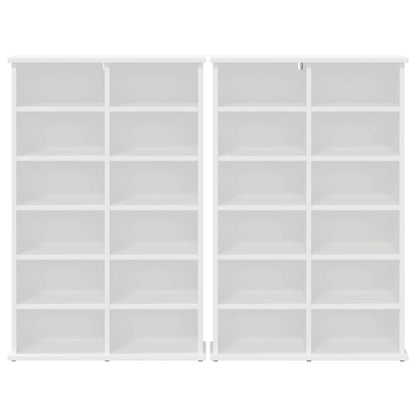 vidaXL CD Cabinet 2 pcs White 60 x 17 x 92 cm Engineered Wood