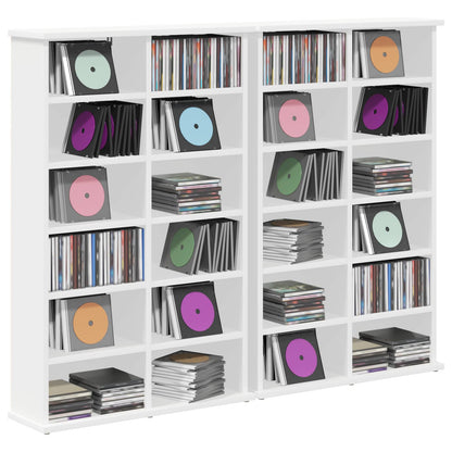 vidaXL CD Cabinet 2 pcs White 60 x 17 x 92 cm Engineered Wood