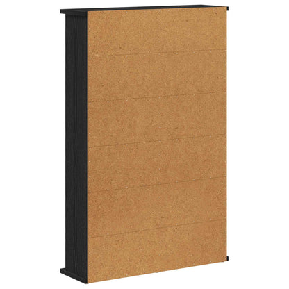 vidaXL CD Cabinet Black Oak 60 x 17 x 92 cm Engineered Wood