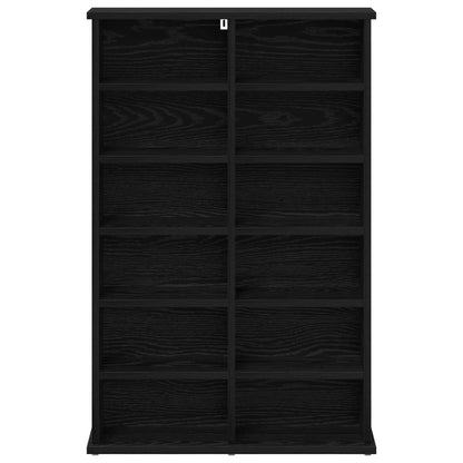 vidaXL CD Cabinet Black Oak 60 x 17 x 92 cm Engineered Wood