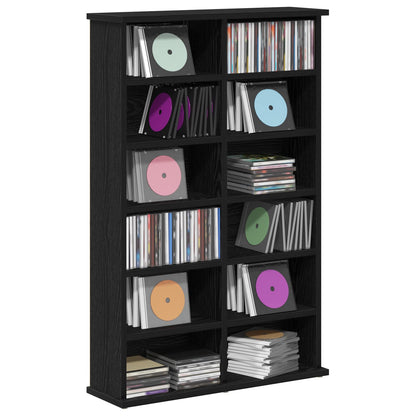vidaXL CD Cabinet Black Oak 60 x 17 x 92 cm Engineered Wood