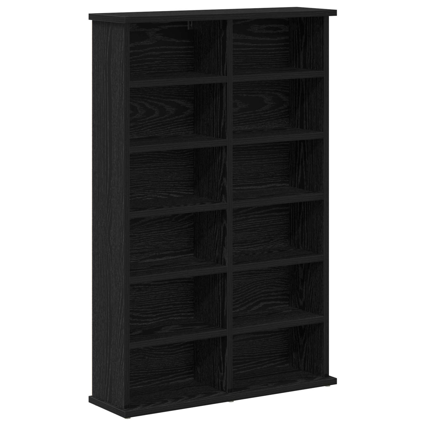 vidaXL CD Cabinet 2 pcs Black Oak 60 x 17 x 92 cm Engineered Wood