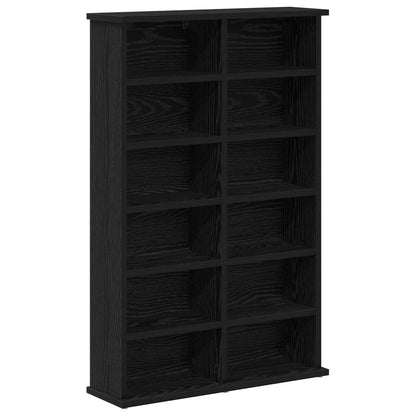 vidaXL CD Cabinet 2 pcs Black Oak 60 x 17 x 92 cm Engineered Wood