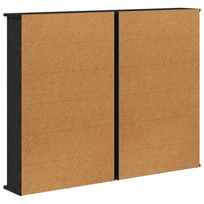 vidaXL CD Cabinet 2 pcs Black Oak 60 x 17 x 92 cm Engineered Wood
