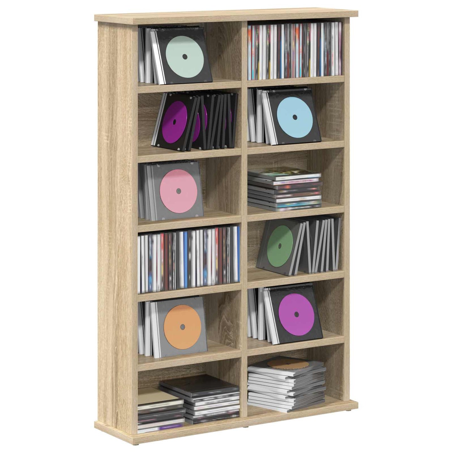 vidaXL CD Cabinet Sonoma Oak 60 x 17 x 92 cm Engineered Wood