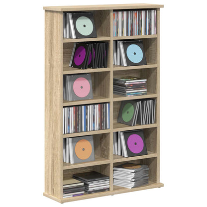 vidaXL CD Cabinet Sonoma Oak 60 x 17 x 92 cm Engineered Wood