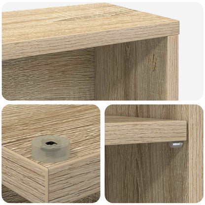 vidaXL CD Cabinet 2 pcs Sonoma Oak 60 x 17 x 92 cm Engineered Wood