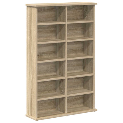 vidaXL CD Cabinet 2 pcs Sonoma Oak 60 x 17 x 92 cm Engineered Wood
