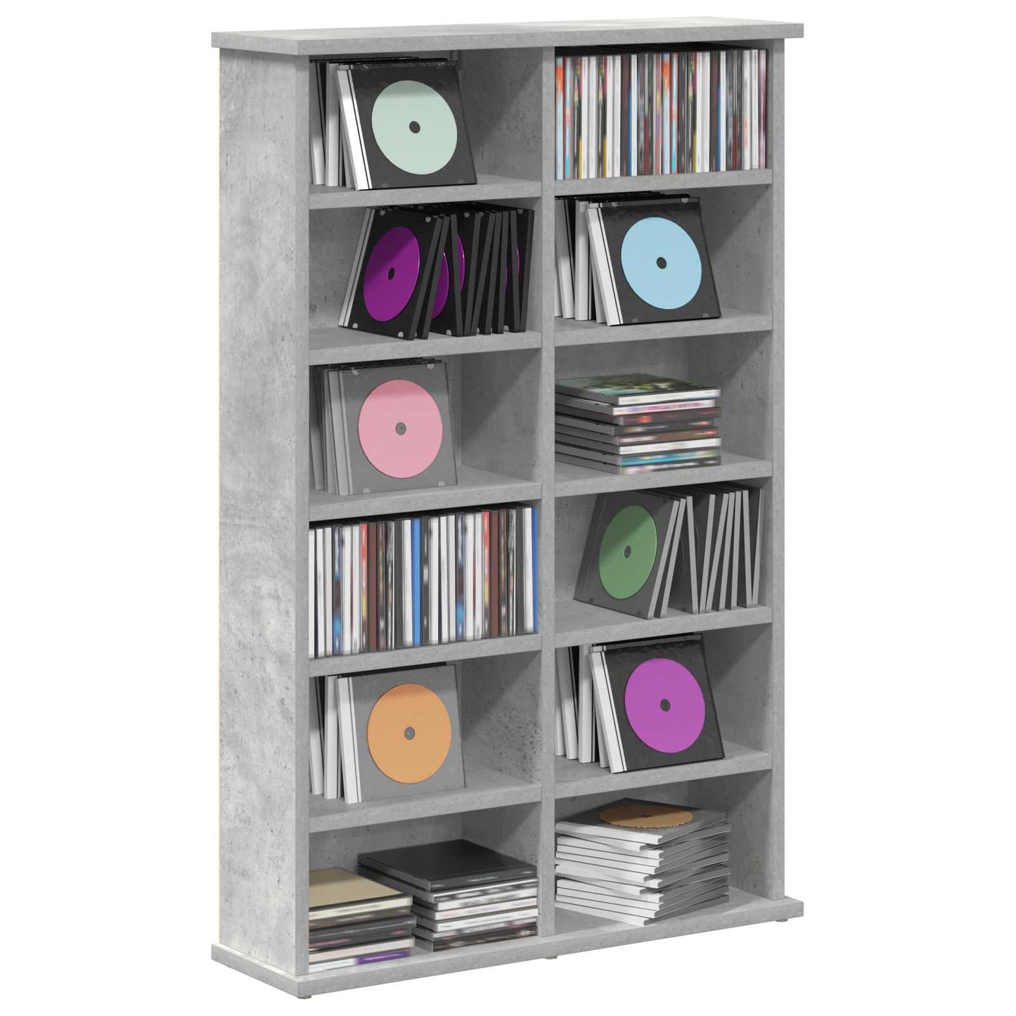 vidaXL CD Cabinet Concrete Grey 60 x 17 x 92 cm Engineered Wood