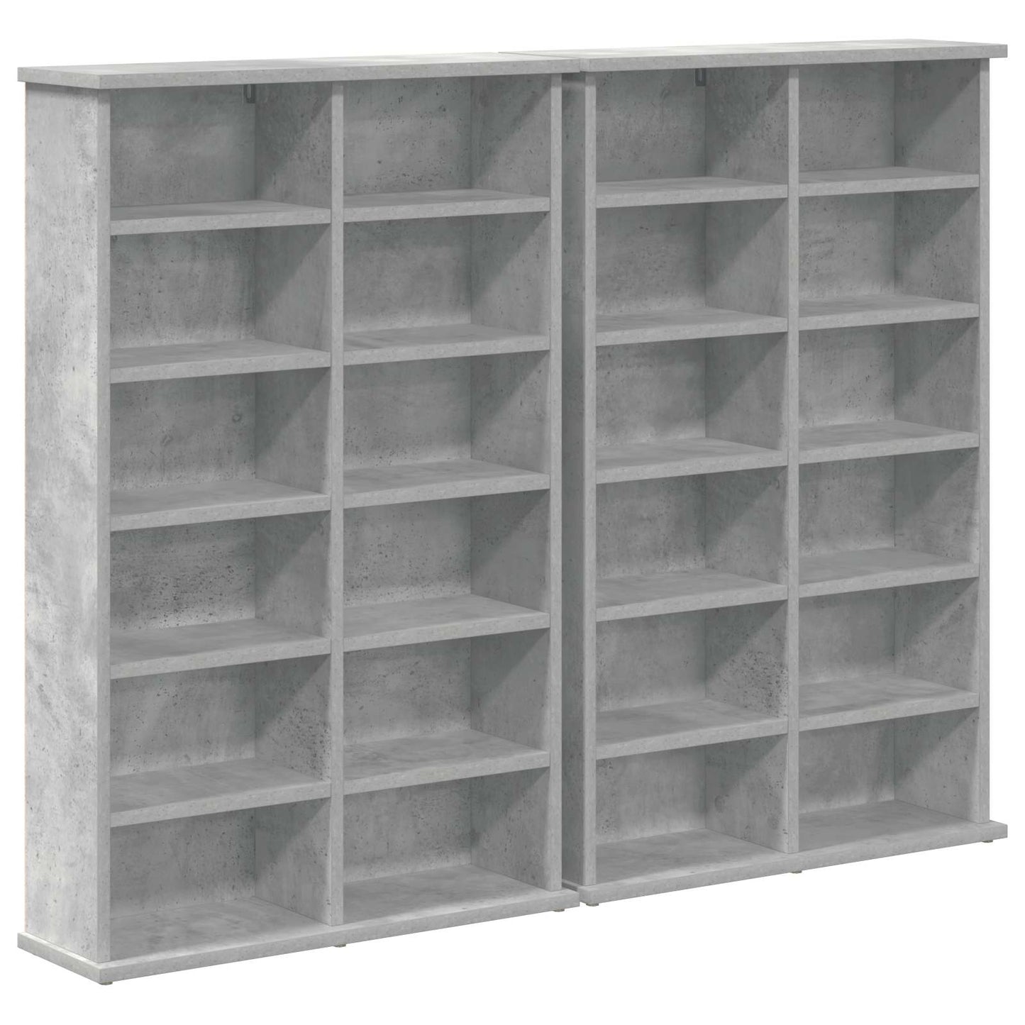 vidaXL CD Cabinet 2 pcs Concrete Grey 60 x 17 x 92 cm Engineered Wood